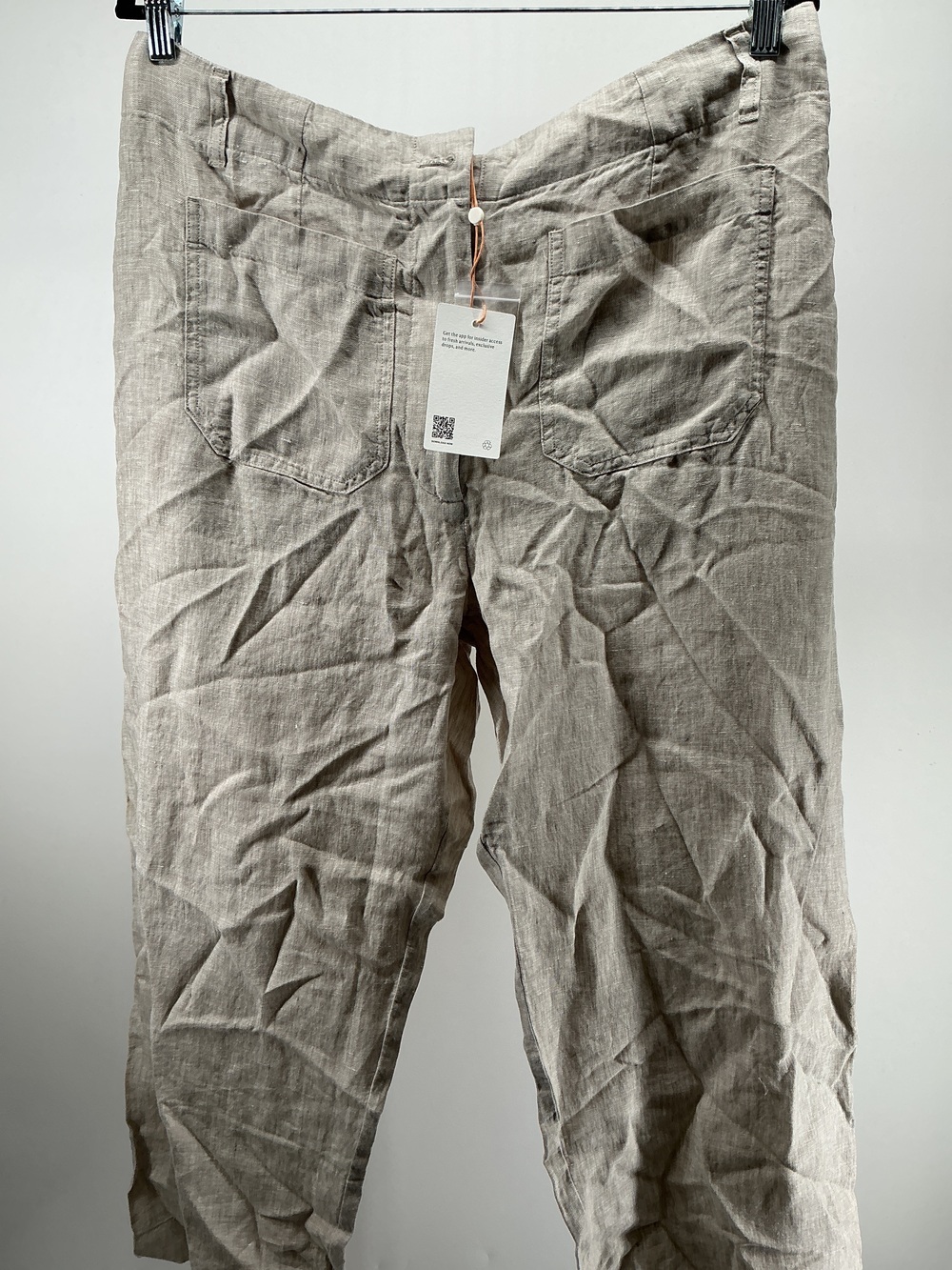 100% European Linen Patch Pocket Wide Leg Pants - 28"